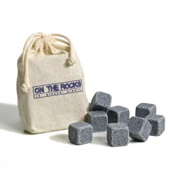 Verres Whisky Et Porto<ONTHEROCKS 9 glaçons en granit bleu de Bretagne, ON THE ROCKS
