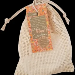 Les Accessoires|Les Soins<mas du roseau 6 lingettes démaquillantes lavables en coton bio,