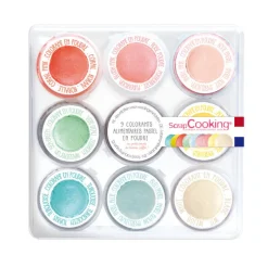 Les Macarons|Les Cupcakes<ScrapCooking 9 Mini-colorants artificiels en poudre Pastel,
