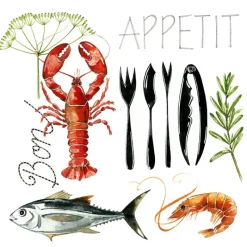Serviettes En Papier<PaperProduct Design 20 serviettes en papier Fish Food,