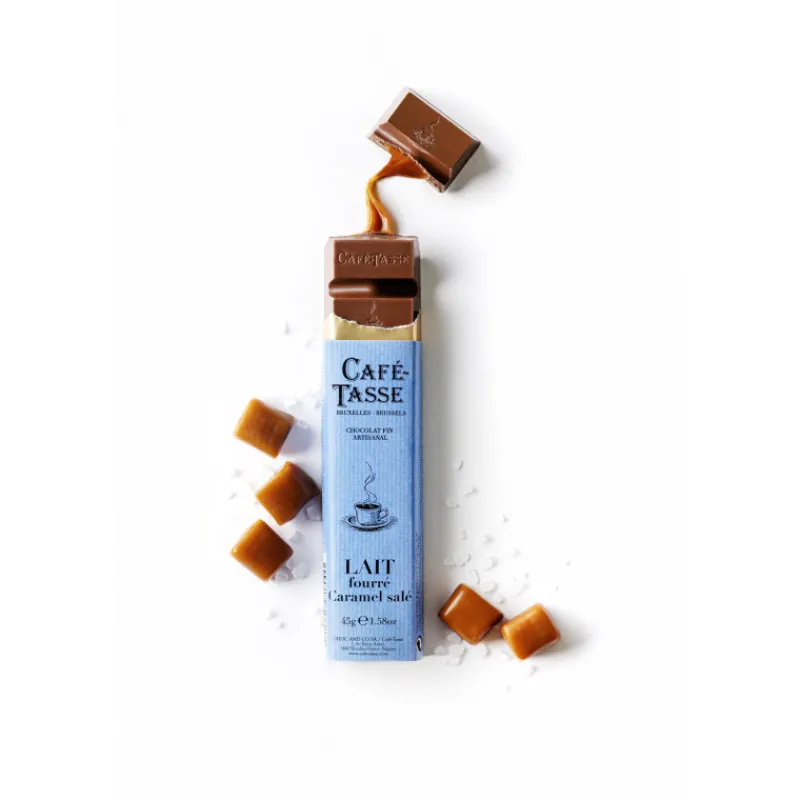Le Chocolat<Café Tasse Barre de chocolat au Lait fourré Caramel Salé,