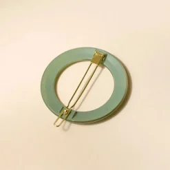 Les Accessoires<Bachca Barrette Ronde Opaline Vert d'eau,