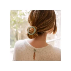 Les Accessoires<Bachca Barrette Ronde Opaline Vert d'eau,