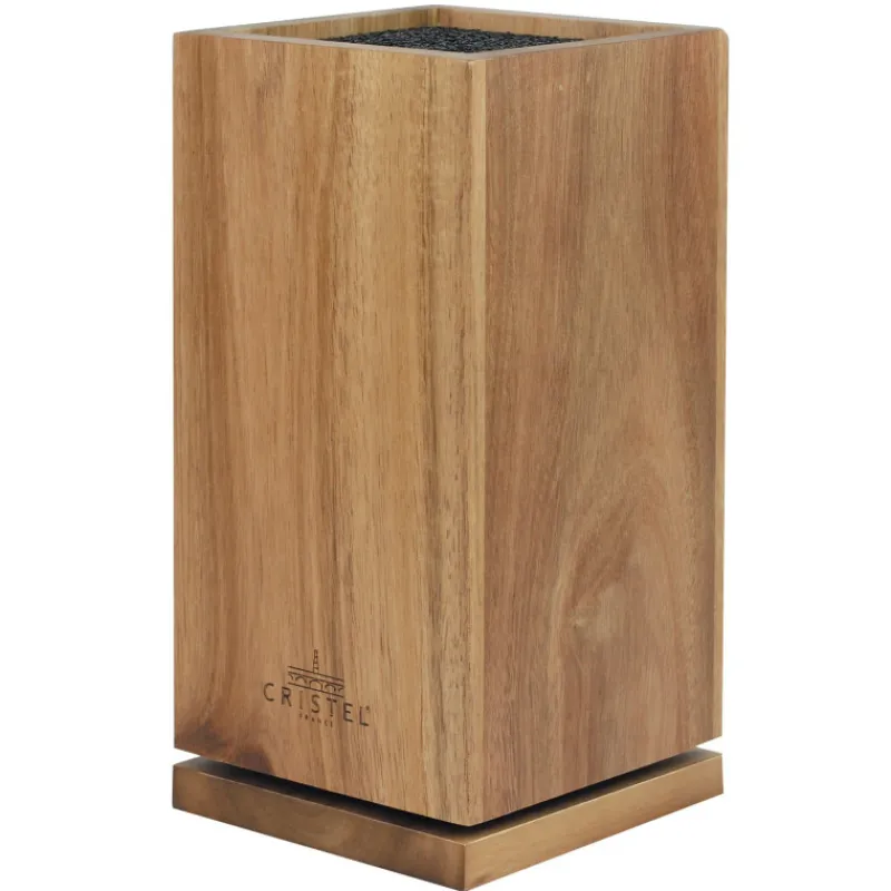 Blocs Couteaux<CRISTEL Bloc Couteaux rotatif en bois d'acacia,