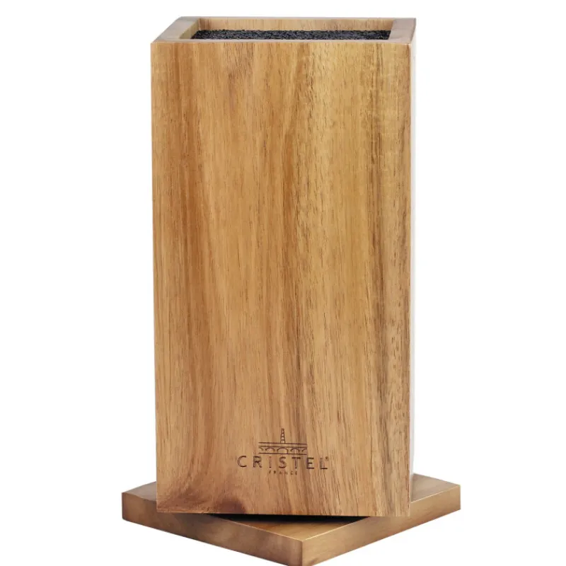 Blocs Couteaux<CRISTEL Bloc Couteaux rotatif en bois d'acacia,