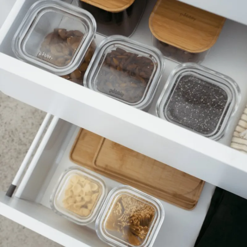 Boîtes Hermétiques<PEBBLY Boite de conservation carrée en verre,