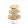 Boîtes Hermétiques|Bols Et Culs De Poule<PEBBLY Bol à mixer en verre couvercle bambou empilable,