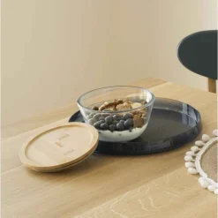 Boîtes Hermétiques|Bols Et Culs De Poule<PEBBLY Bol à mixer en verre couvercle bambou empilable,