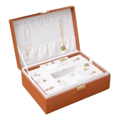 Les Bijoux|Les Accessoires<Maison Scarlett Boîte à Bijoux Louise Cuir Camel,