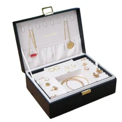 Les Bijoux|Les Accessoires<Maison Scarlett Boîte à Bijoux Louise Cuir Noir,