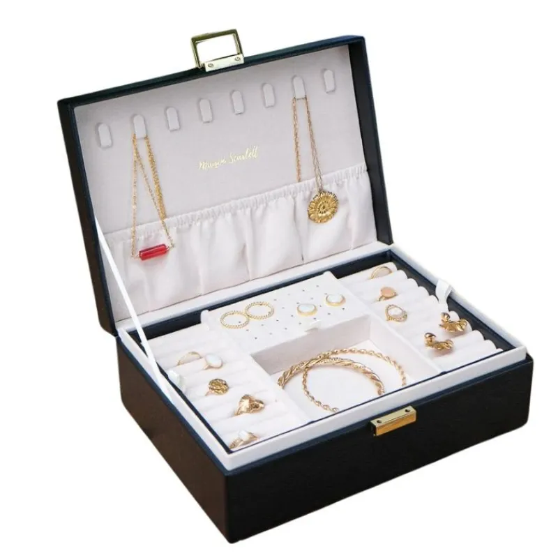 Les Bijoux|Les Accessoires<Maison Scarlett Boîte à Bijoux Louise Cuir Noir,