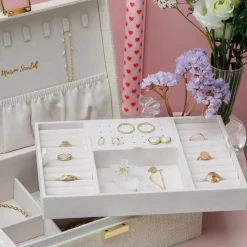 Les Bijoux|Les Accessoires<Maison Scarlett Boîte à Bijoux Louise Lin Beige,