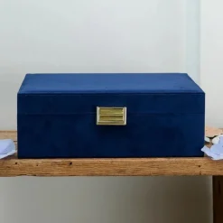 Les Bijoux|Les Accessoires<Maison Scarlett Boîte à Bijoux Louise Velours Bleu Marine,