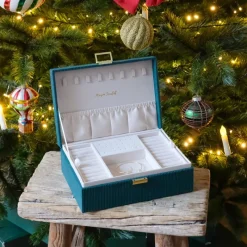 Les Bijoux|Les Accessoires<Maison Scarlett Boîte à Bijoux Louise Velours Côtelé Vert,