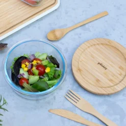 Boîtes Repas Et Accessoires|Boîtes Hermétiques<PEBBLY Boîte ronde en verre et bambou 620ml,