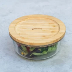 Boîtes Repas Et Accessoires|Boîtes Hermétiques<PEBBLY Boîte ronde en verre et bambou 620ml,