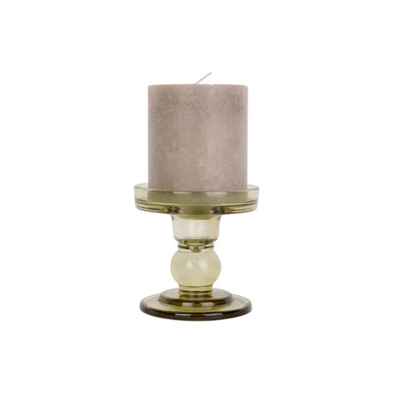 Photophores, Bougeoirs Et Chandeliers<Present Time Bougeoir Glass Art Moss Green,