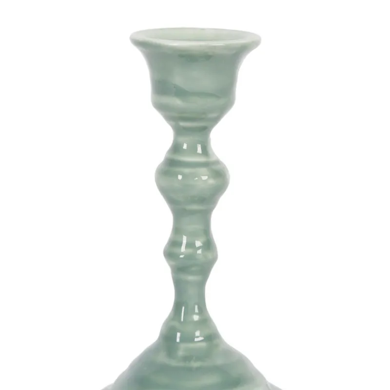 Photophores, Bougeoirs Et Chandeliers<Côté Table Bougeoir émaillé Baroque Sauge,