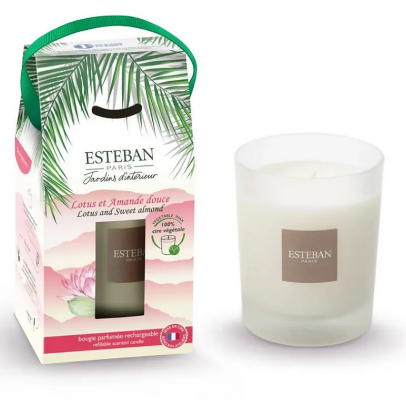 Bougies Parfumées|Bougies Décoratives<ESTEBAN Bougie parfumée 180 gr Lotus et Amande Douce,