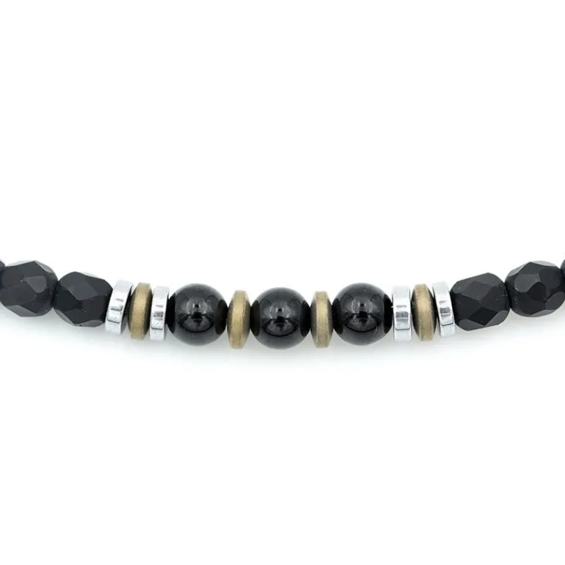 Les Bijoux<Têtes Blondes Bracelet Homme 3 tours Magnetic Gentleman Tourmaline Noire,