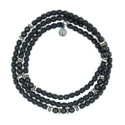 Les Bijoux<Têtes Blondes Bracelet Homme 3 tours Magnetic Gentleman Tourmaline Noire,