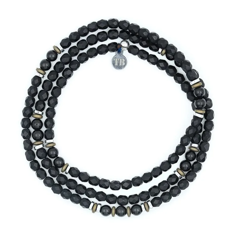 Les Bijoux<Têtes Blondes Bracelet Homme 3 tours Magnetic Gentleman Tourmaline Noire,