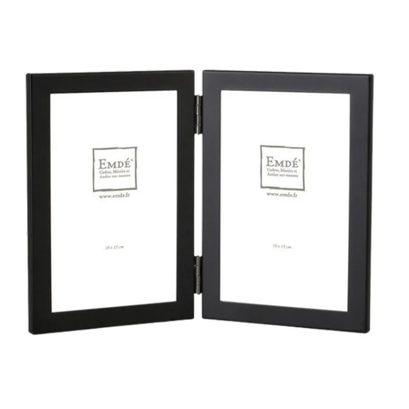 Cadres À Poser<EMDE Cadre métal noir mat double 10x15cm, Emdé
