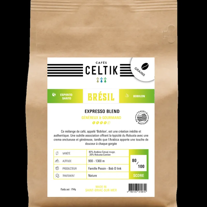 Les Cafés<Cafés Celtik Café Bio Brésil Expresso Blend,