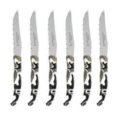 Couteaux<DOZORME Coffret 6 couteaux à steak Berlingot Marbré Marron, Claude