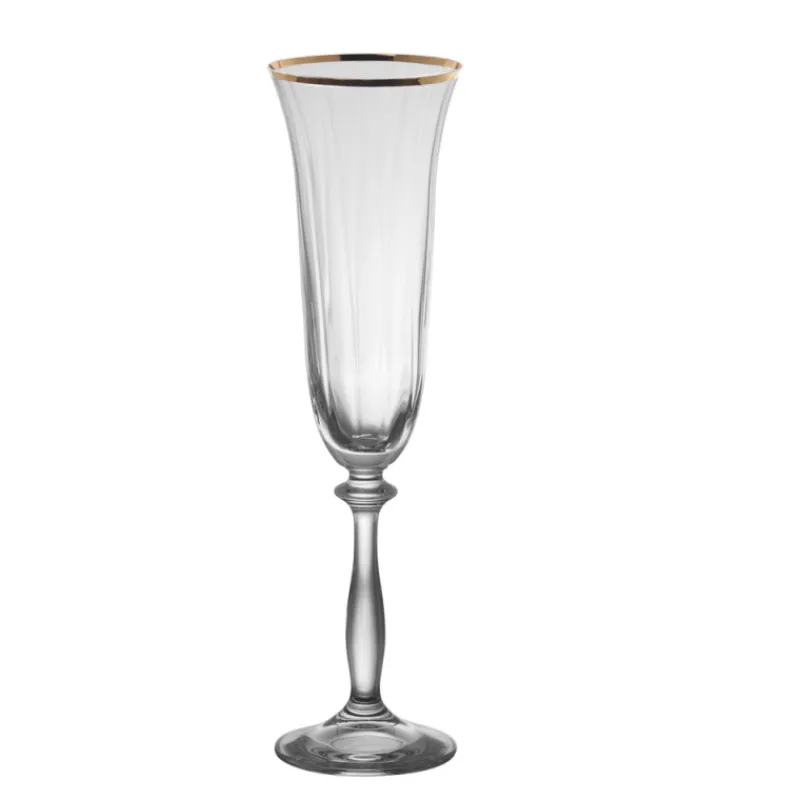 Verres Apéritif|Verres À Cocktail<Crystal BOHEMIA Coffret 6 flûtes Angela filet Or,