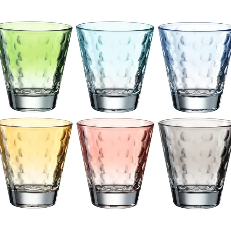 Verres Apéritif|Verres À Cocktail<LEONARDO Coffret 6 gobelets assortis Optic pastel, Léonardo