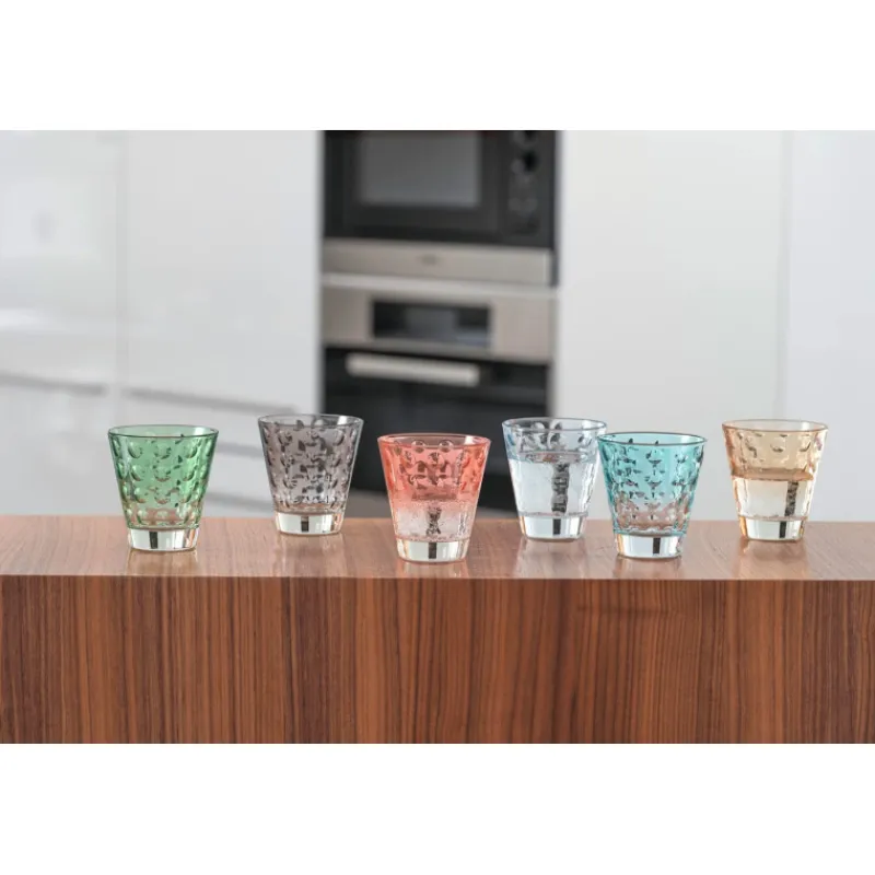 Verres Apéritif|Verres À Cocktail<LEONARDO Coffret 6 gobelets assortis Optic pastel, Léonardo