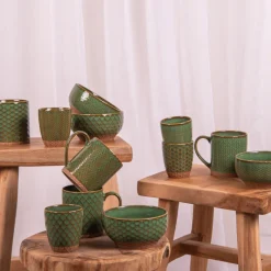 Bols, Mugs Et Tasses<Table Passion Coffret 4 mugs 35cl Jaspe Vert,
