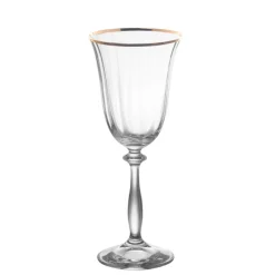 Verres À Vin<Crystal BOHEMIA Coffret 6 verres à pied Angela filet Or,