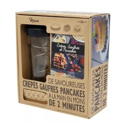 Fouets<COOKUT Coffret Shaker à crêpes, pancakes et gaufres Miam,