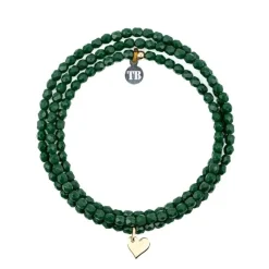 Les Bijoux<Têtes Blondes Collier et Bracelet 3 tours Coeur Gold Vert Forêt,