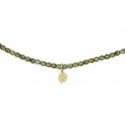 Les Bijoux<Têtes Blondes Collier et Bracelet 3 tours Trèfle Vert Marbré,