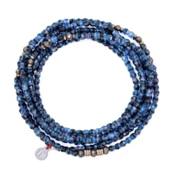 Les Bijoux<Têtes Blondes Collier et Bracelet 6 tours Gabrielle Denim Marbré,
