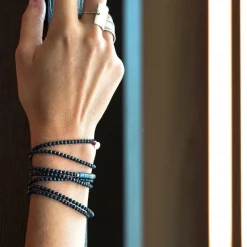 Les Bijoux<Têtes Blondes Collier et Bracelet 6 tours Nadège Bleu Navy,