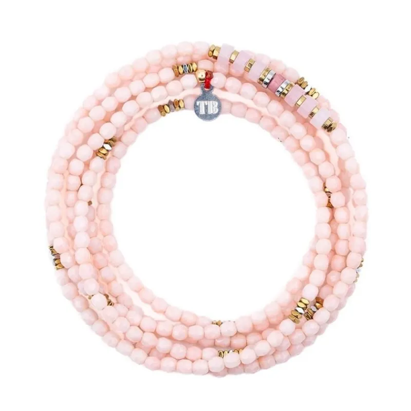 Les Bijoux<Têtes Blondes Collier et Bracelet 6 tours New Vir Rose Guimauve,