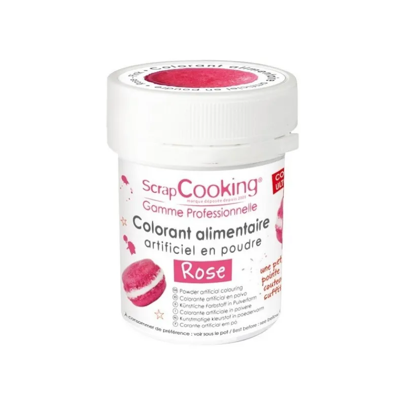 Les Macarons|Les Cupcakes<ScrapCooking Colorant artificiel en poudre Rose,