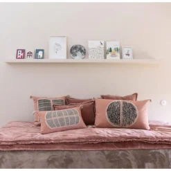 Coussins Et Rideaux<VIVARAISE Coussin brodé Yaël Bois de Rose,