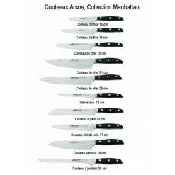 Couteaux Professionnels<ARCOS Couteau de chef forgé 15 cm Manhattan,