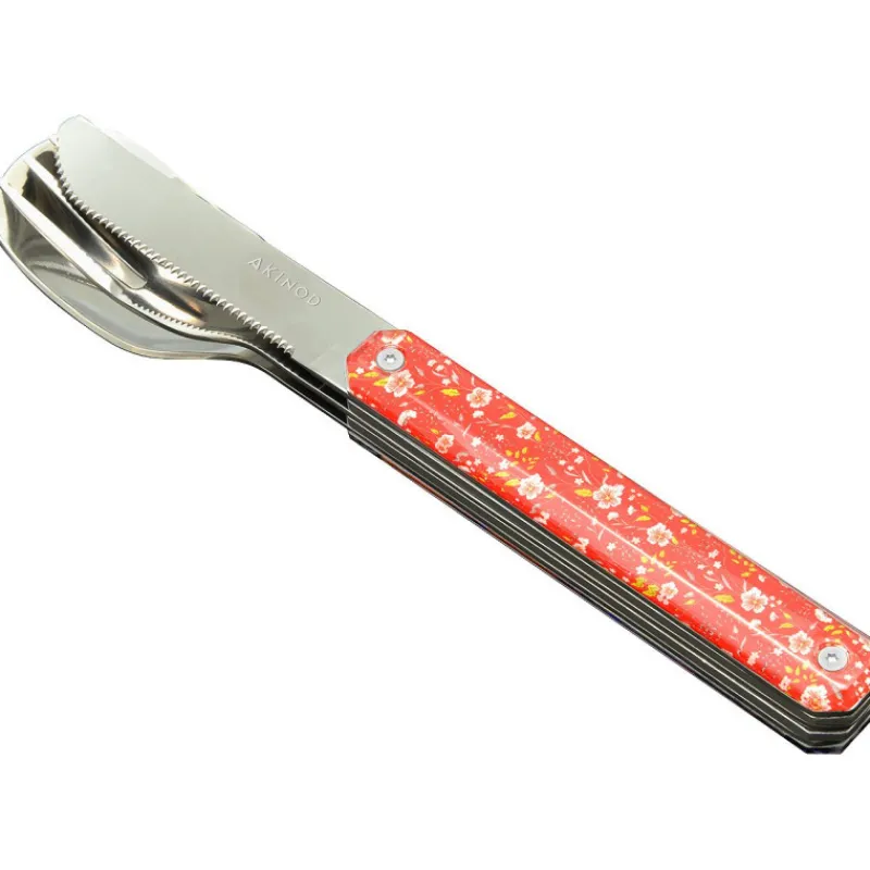 Ustensiles Pour Le Pique-Nique|Boîtes Repas Et Accessoires<AKINOD Couverts droits aimantés 12h34 Hélianthème rouge,