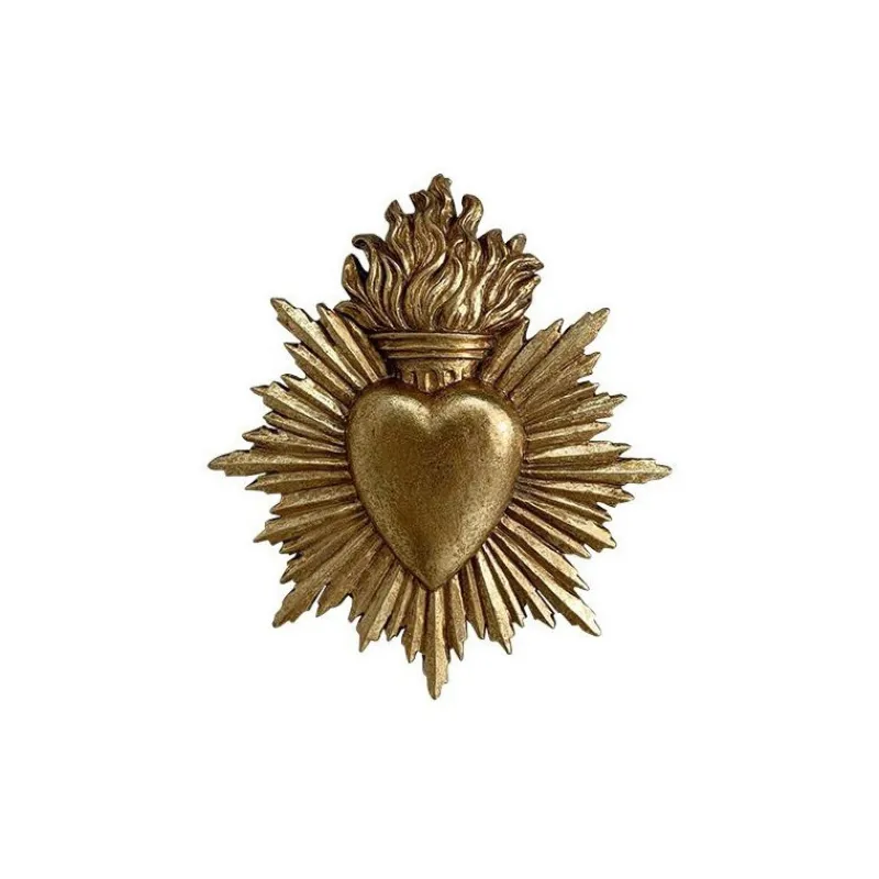 Décorations Murales<EMDE Décoration murale ex-voto coeur soleil or, Emdé