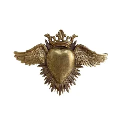 Décorations Murales<EMDE Décoration murale ex-voto coeur ailes or, Emdé