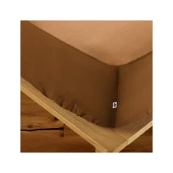 Draps Plats Et Draps Housse<L'effet papillon Drap housse Ambre Camel,
