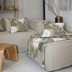 Plaids Et Couvre-Lits<Sud Etoffe Edredon 75 x 200 cm Ombrage Oil Green,