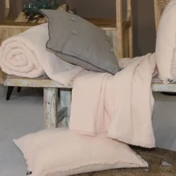 Plaids Et Couvre-Lits<Sud Etoffe Edredon 80 x 200 cm Romane Poudre,