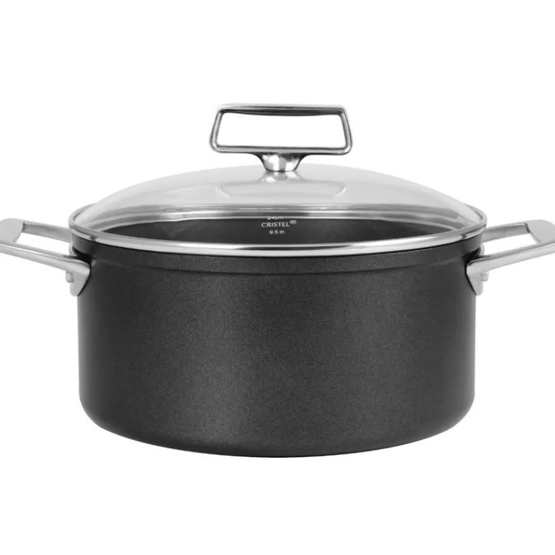 Anti-Adhérent|Fonte D'Aluminium<CRISTEL Faitout et couvercle Castel'Pro Ultralu,